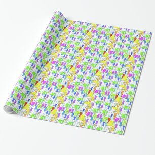 Papel De Presente Multi tubos de ensaio coloridos brilhantes