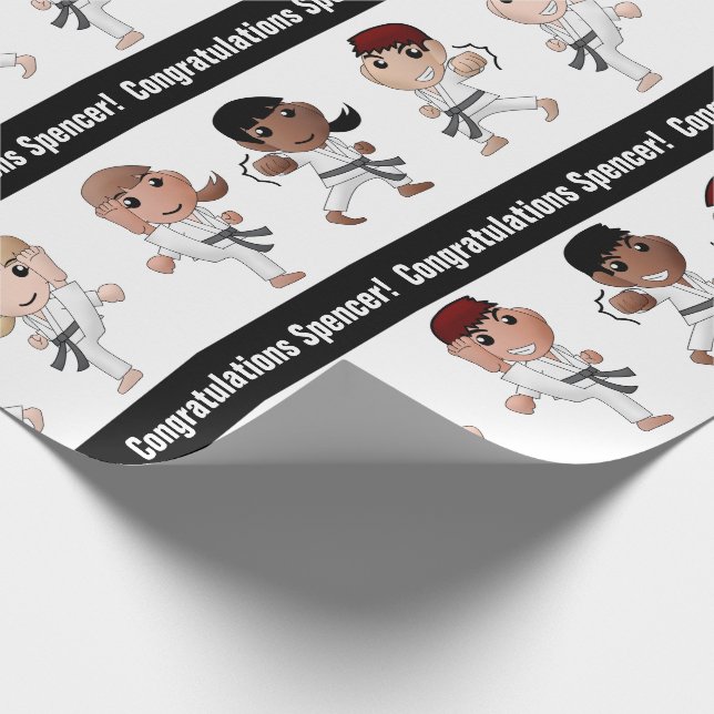 Papel De Presente Múltiplas Ocasiões de Artes Marciais Personalizada (Ponta)