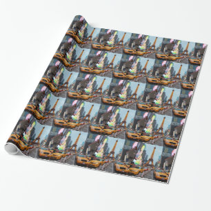 Papel De Presente Mundo Misto - Nova Iorque e Paris