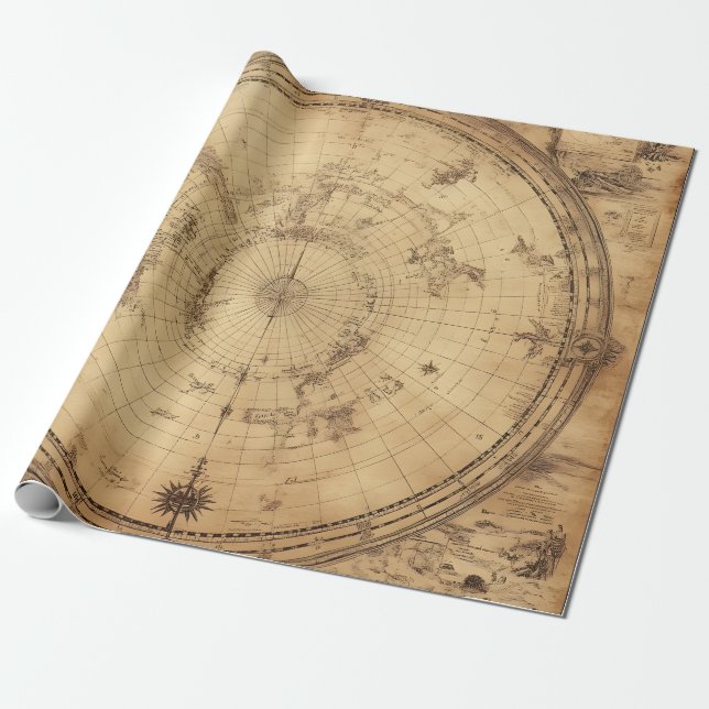 Papel De Presente Mundo Rustic Vintage (4) (Desenrolado)