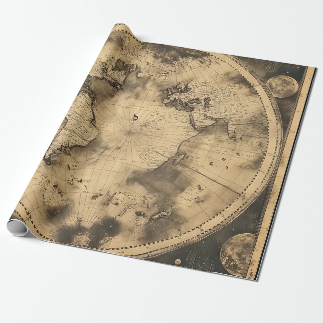 Papel De Presente Mundo Rustic Vintage (5) (Desenrolado)