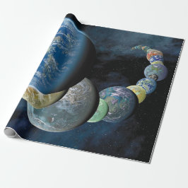 Papel De Presente Mundos Novos Estranhos Montagem de Planeta Alien