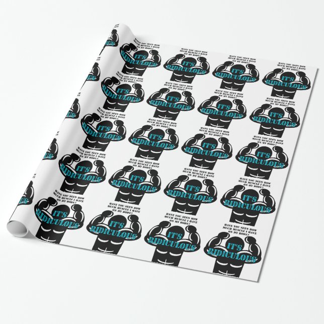 Papel De Presente músculos tão fortes que é ridículo engraçado (Desenrolado)