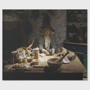 Papel De Presente Museu da Cozinha da Bruxa Branca, Bruxaria & MAGIA