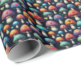 Papel De Presente Mushroom Love