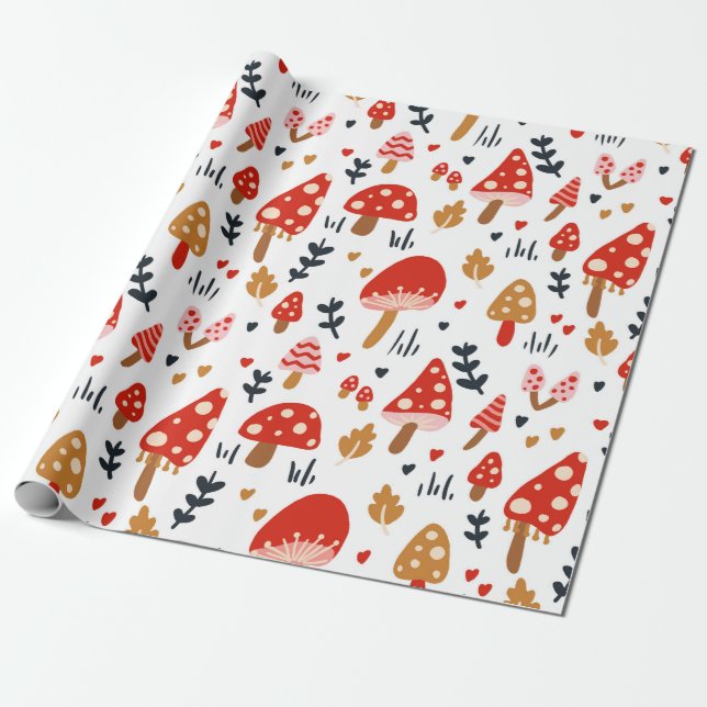 Papel De Presente Mushroom Woodland Kathrin Legg Baby Kids (Desenrolado)