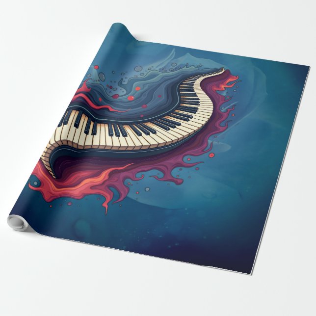 Papel De Presente Music in motion, the curved piano.  (Desenrolado)