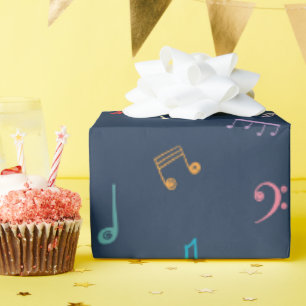Papel De Presente Música azul