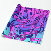 Música Bonita Notas Animadas Rosa Roxo Azul Água