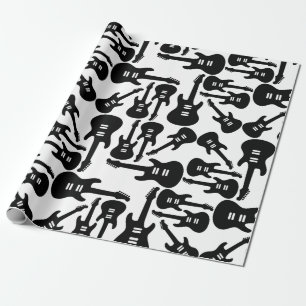 Papel De Presente Música de padrão de guitarra elétrica ameaçou 