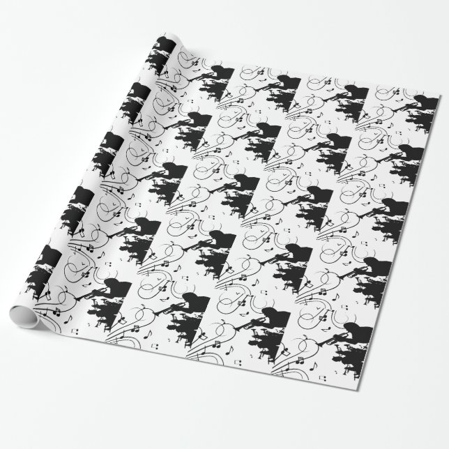 Papel De Presente Música Trumpet Horn Section (Desenrolado)