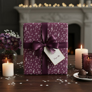 Papel De Presente Musical Branco com cor de fundo personalizada