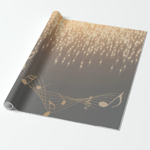 Papel De Presente Musical Note elegante sparkle confetti