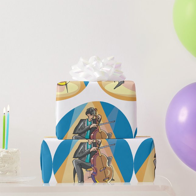 Papel De Presente Músico Tocando O Chello (Criador carregado)