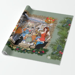 Papel De Presente Músicos no velho Amsterdã durante o Natal