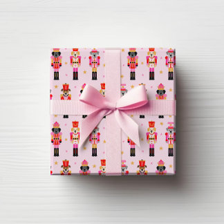Papel De Presente Muttcracker Natal - Nozes de Cachorro Rosa