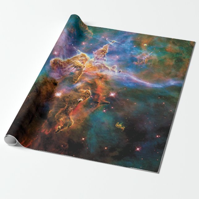 Papel De Presente Mystic Mountain Carina Nebula Hubble Photo (Desenrolado)