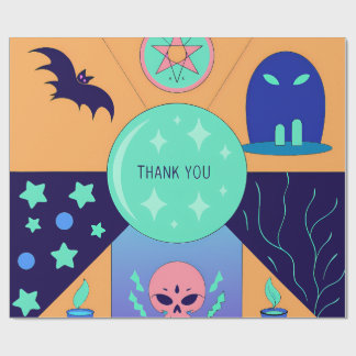 Papel De Presente Mystical Elements with a Thank You Message