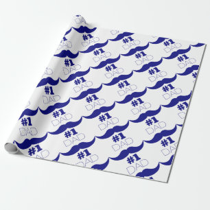 Papel De Presente Nº 1 - bigode azul Pai - Número Um