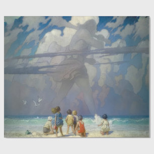 Papel De Presente N.C. Wyeth O Gigante 1923 Ilustração Vintage