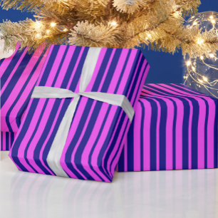 Papel De Presente Na moda azul roxo Design de padrão de faixa