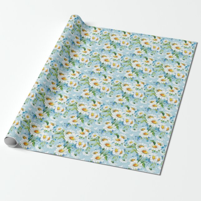 Papel De Presente Na moda belo padrão floral brilhante 2 (Desenrolado)