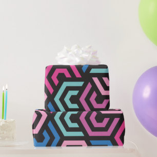 Papel De Presente Na moda de padrão moderno - Moda colorida geométri