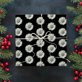 Papel De Presente Na moda de padrão moderno preto e branco de margar