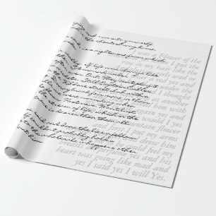Papel De Presente Na moda de Texto Manuscrito Moderno Personalizado