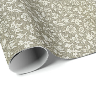 Papel De Presente Na moda Elegante Vintage Beige Padrão Floral