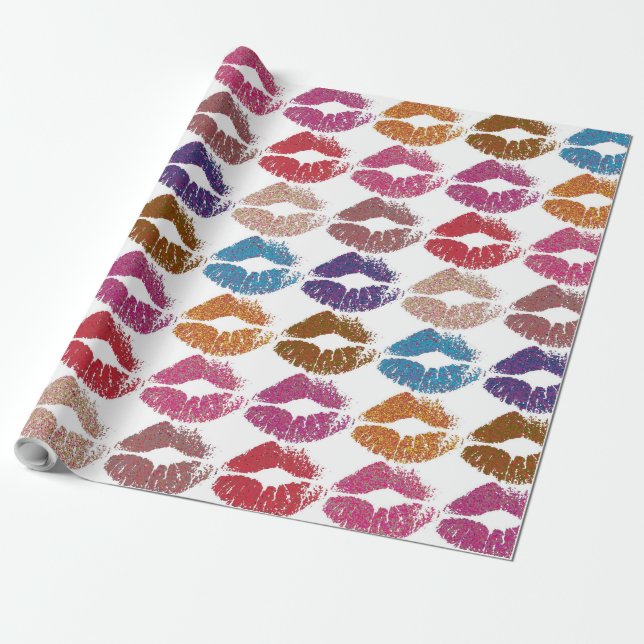 Papel De Presente Na moda Lábios coloridos nº 6 (Desenrolado)