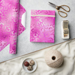 Papel De Presente Na moda Magenta, Rosa, Esfregona, Manchas-leopardo