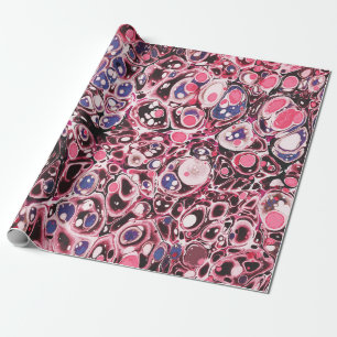 Papel De Presente Na moda moderno Abstrato cor-de-rosa padrão azul m