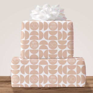 Papel De Presente Na moda Qualquer Círculo Apricot Beige de Idade