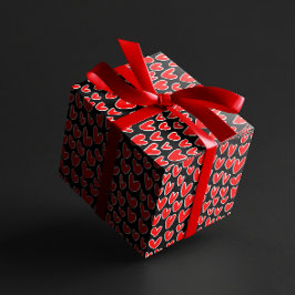 Papel De Presente Na moda Red Heart Pattern dia de os namorados