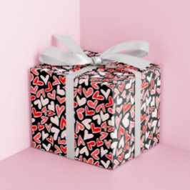 Papel De Presente Na moda Red Heart Pattern dia de os namorados