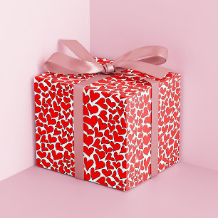 Papel De Presente Na moda Red Heart Pattern dia de os namorados