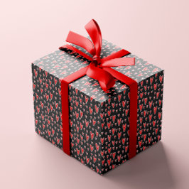 Papel De Presente Na moda Red Heart Pattern dia de os namorados