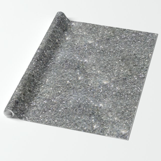 Papel De Presente Na moda Silver Glitter Foto Glitz (Desenrolado)
