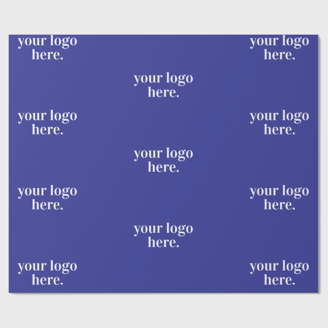 Papel De Presente Na moda simples personalizado azul mínimo moderno  (Aberto)