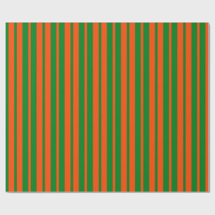 Papel De Presente Na moda Verde Laranja - Padrão de faixa Design