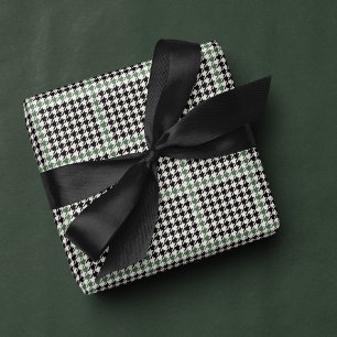 Papel De Presente Na moda verde-preto-negro de Natal clássico Hounds