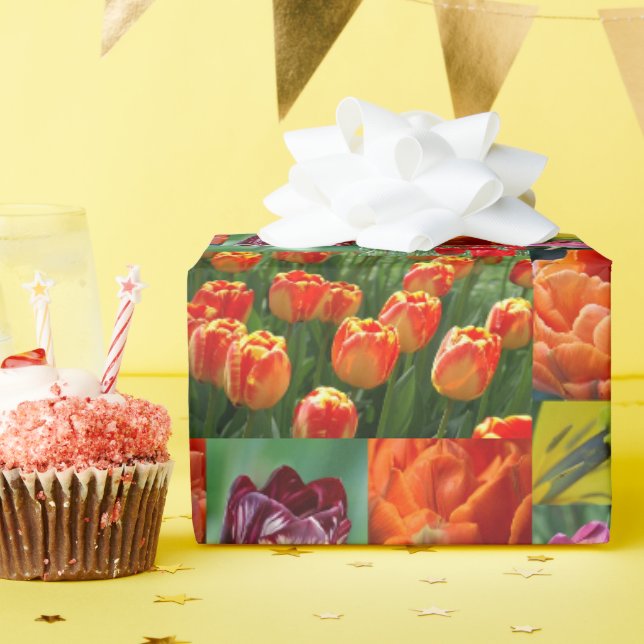 Papel De Presente nada além de tulipas (Festa de aniversário)