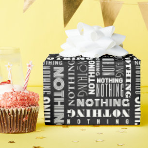 Papel De Presente Nada Preto Engraçado Branco Muitas Fontes Padrão d