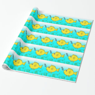 Papel De Presente Nadação de Peixes-do-ouro