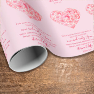 Papel De Presente Namorados de Coração com Cor de Água Versa, Bíblia