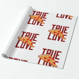 Papel De Presente namorados de coração de pizza de amor verdadeiro
