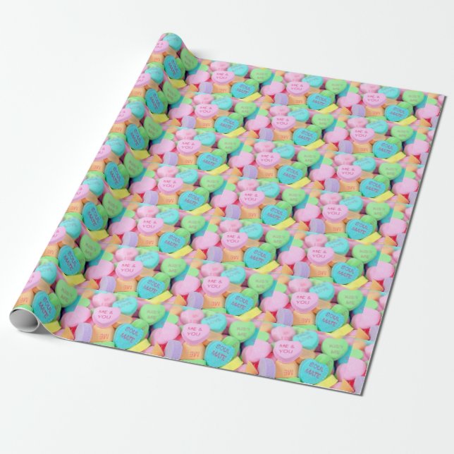 Papel De Presente namorados doce ama corações (Desenrolado)