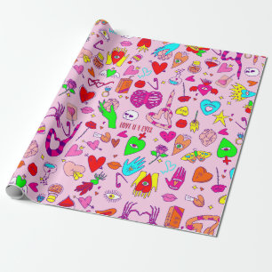 Papel De Presente namorados gótico assustador crânio humano poção do