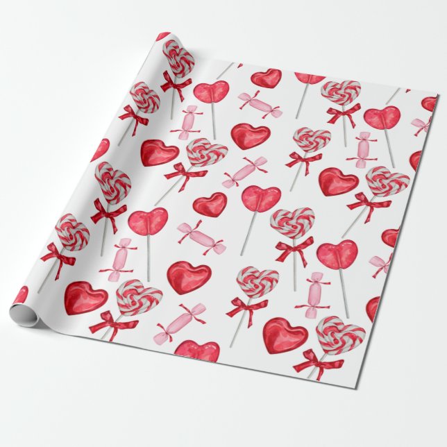 Papel De Presente Namorados | Heart Lollipop (Desenrolado)